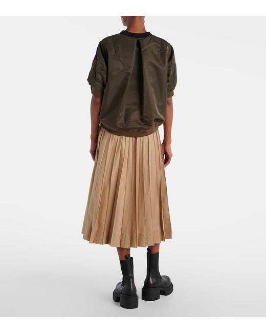 Sacai Blue Top Aus Twill Und Jersey