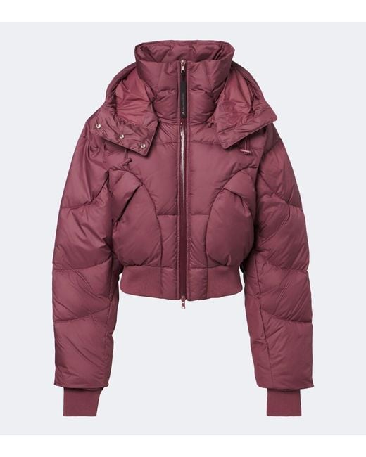 Adidas By Stella McCartney Red Cropped Puffer Jacket