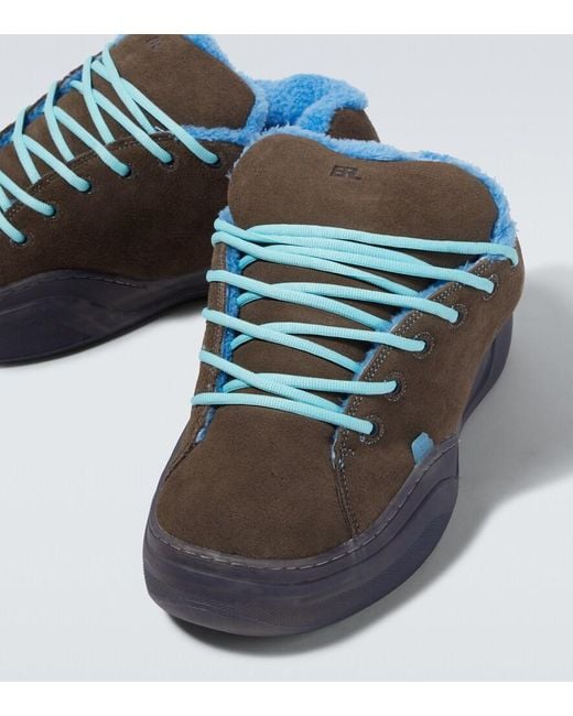 ERL Brown Vamp Skate Suede Sneakers for men