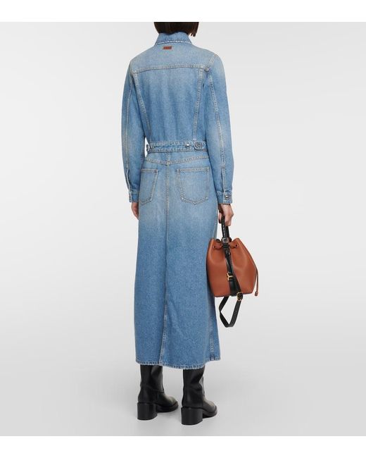 Chloé Blue Maxikleid Aus Denim