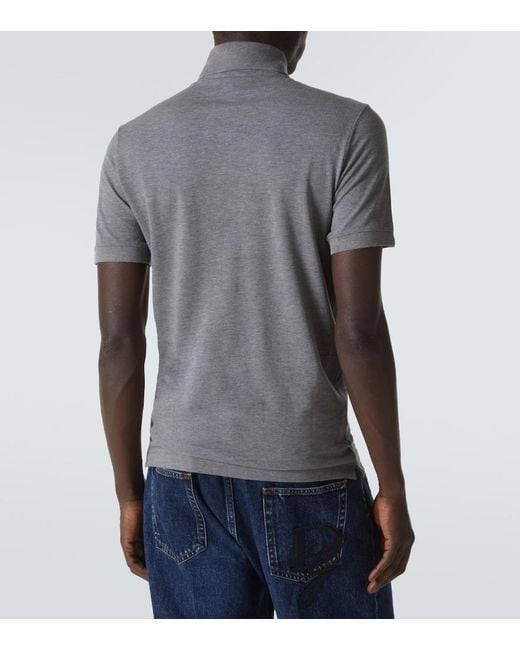 Dolce & Gabbana Gray Cotton Pique Polo Shirt for men