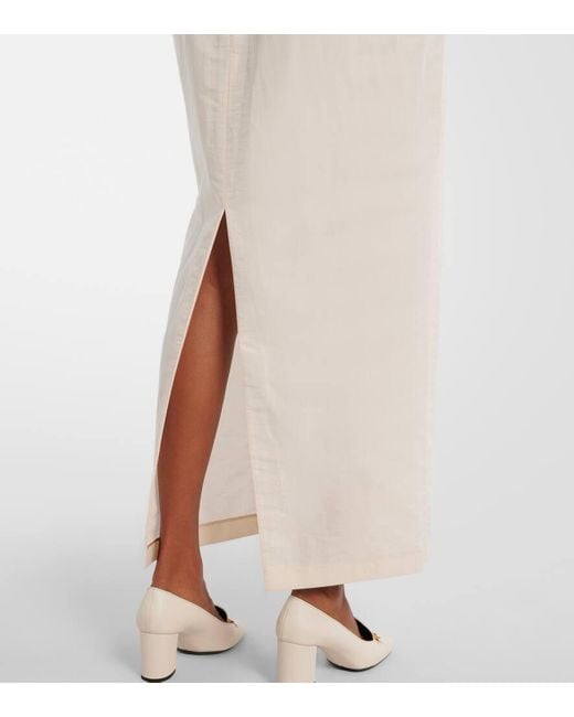 Khaite White Webster Silk And Cotton Organza Maxi Dress
