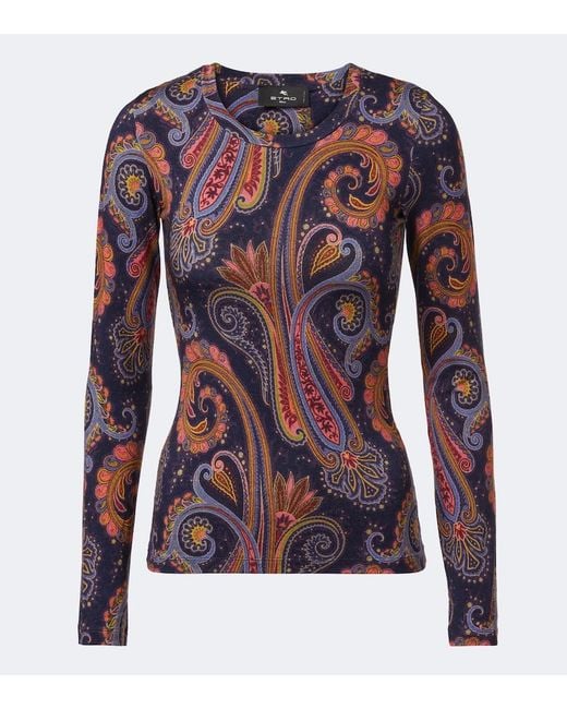 Etro Blue Paisley T-Shirt
