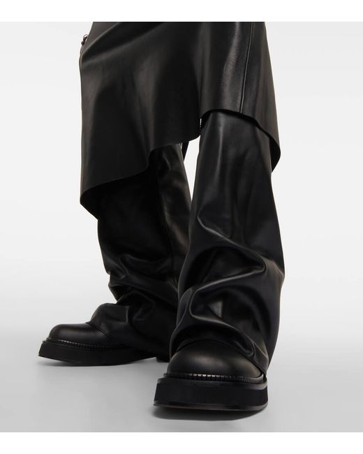 The Attico Black Robin Leather Combat Boots