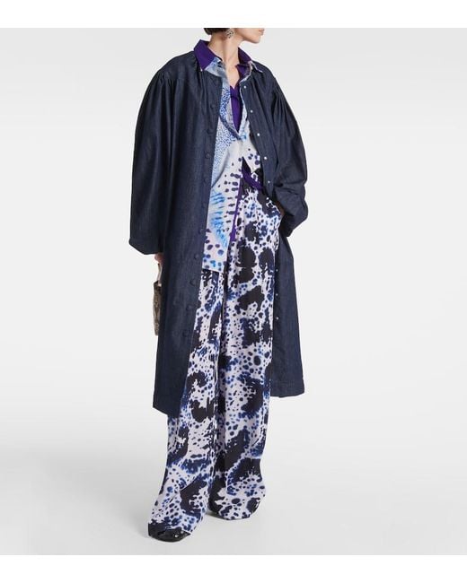 Dries Van Noten Blue Denim Coat