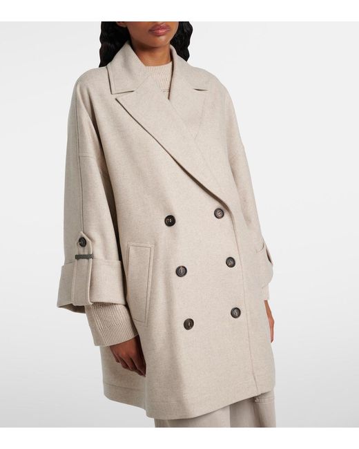 Brunello Cucinelli Natural Oversized Wool Coat