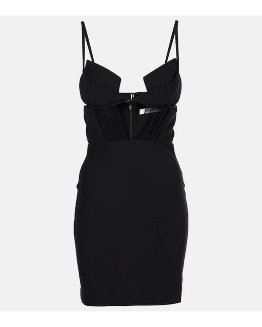 Nensi Dojaka Black Crepe Minidress