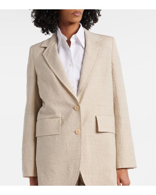 Max Mara Natural Single-Breasted Wool Blazer