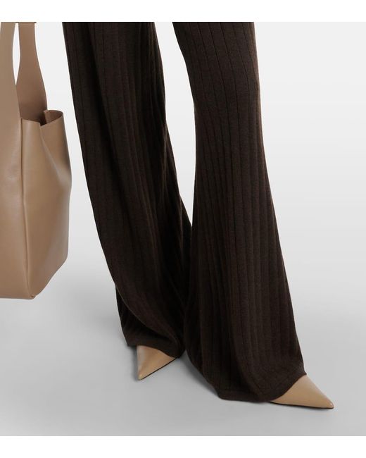 Lisa Yang Brown Katrina Cashmere Wide-leg Pants