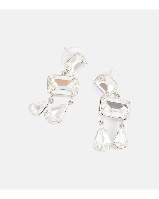 Jennifer Behr White Lucille Embellished Earrings