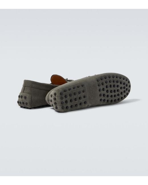 Tod's Green Gommino Suede Driving Shoes for men