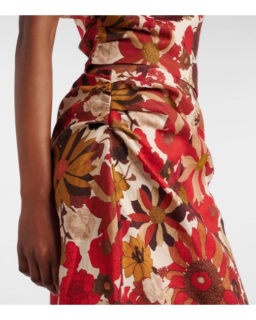 Sir Belleto Gathered Linen Maxi Skirt