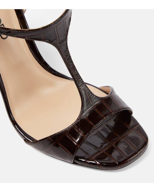 Tom Ford Black Angelina Croc-effect Leather Sandals