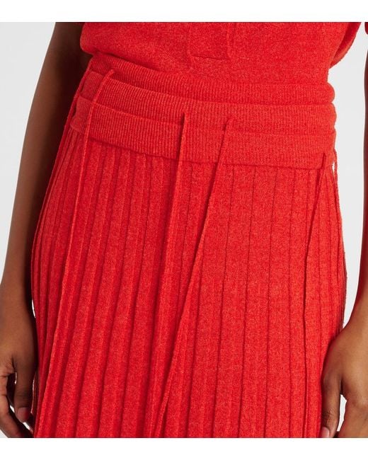 Christopher Esber Red Linen And Silk-Blend Maxi Skirt