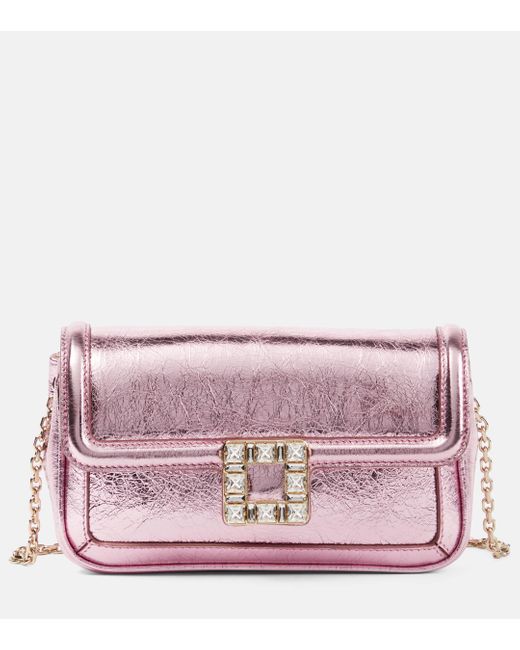 Sac Jeu de Fille en cuir metallise Roger Vivier en coloris Pink