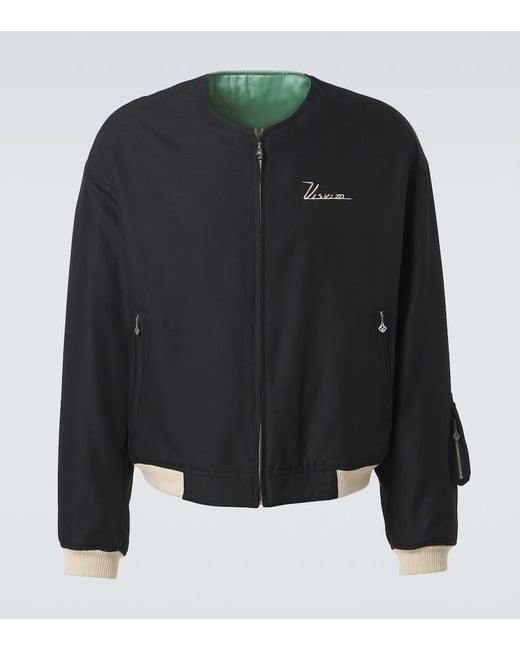 Visvim Black Souvenir Reversible Bomber Jacket for men