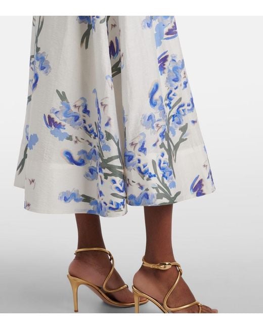 Rebecca Vallance Bluebell Draped Floral Midi Dress