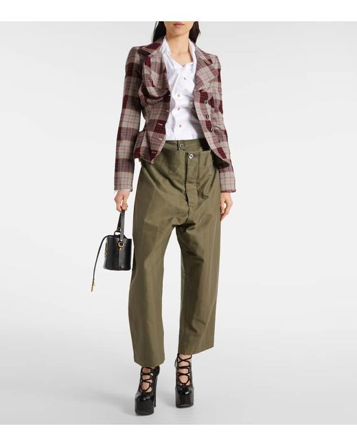 Vivienne Westwood Green Weite Cropped-Hose Alien Aus Baumwolle