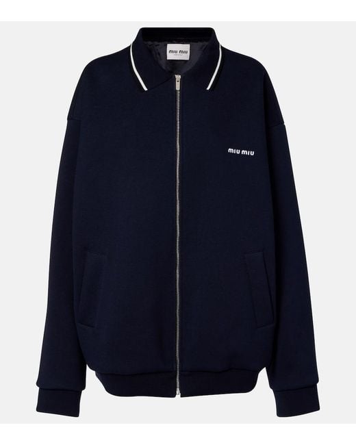Miu Miu Blue Blouson Aus Baumwolle