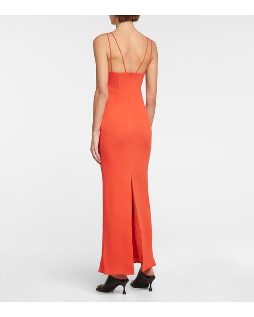 Staud Red Gianna Halter Maxi Dress
