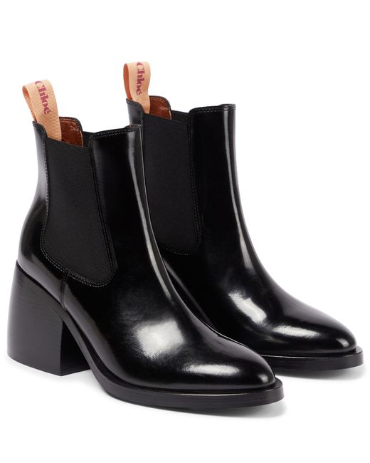 See By Chloé Black July Leather Ankle Boots
