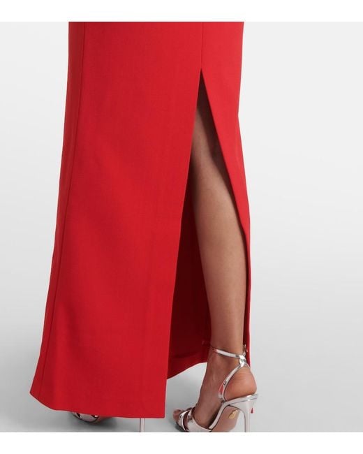 Rebecca Vallance Red Cameron Caped Crepe Gown