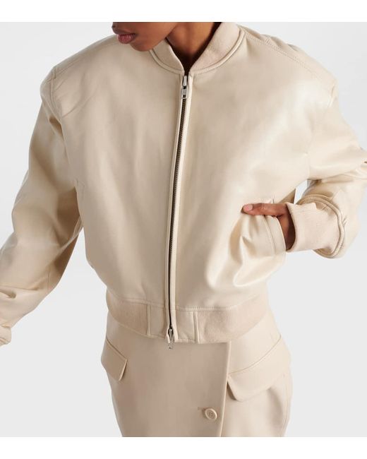 Frankie Shop Natural Bomberjacke Micky Aus Lederimitat