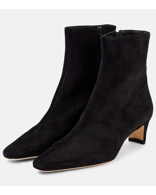Staud Black Wally 55 Suede Ankle Boots