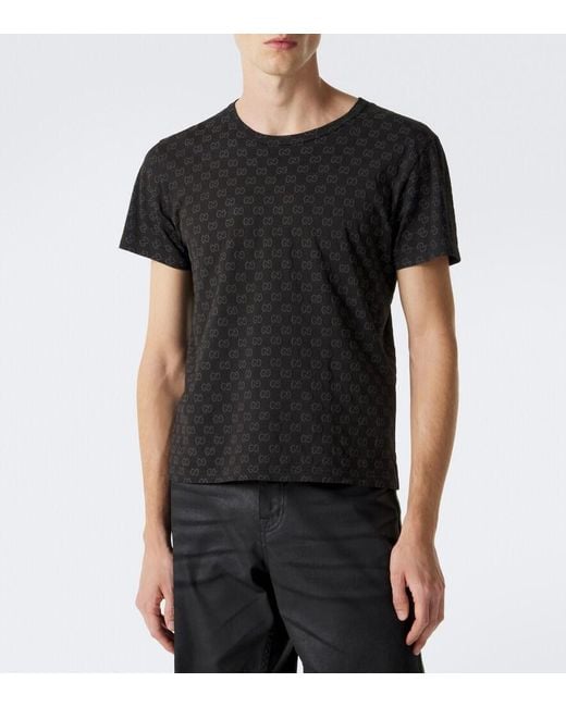 Gucci Black Gg Cotton Pique T-Shirt for men