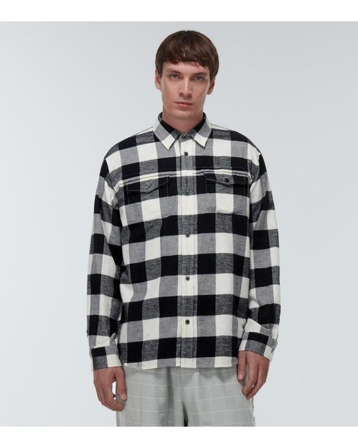 Undercover Black Checked Cotton Shirt for men