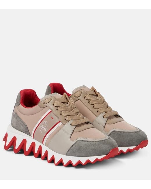Christian Louboutin Brown Sneakers Nastroshark Mit Veloursleder