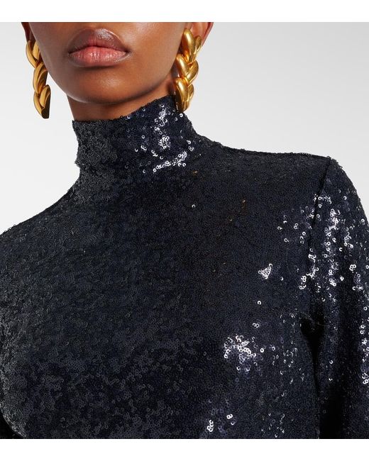 Polo Ralph Lauren Blue Sequined Turtleneck Top