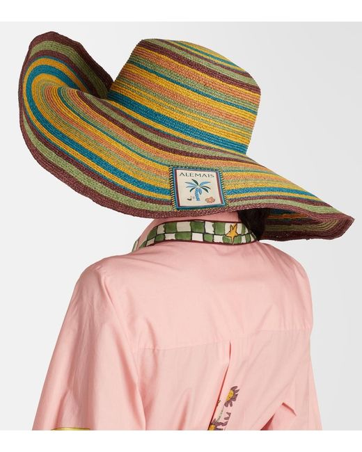 ALÉMAIS Multicolor Dusk Striped Raffia Sun Hat