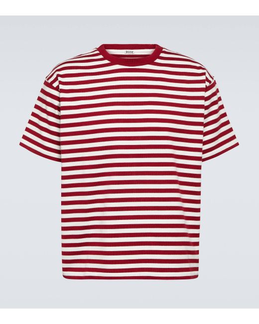 T-shirt Sawyer en coton raye Bode pour homme en coloris Red