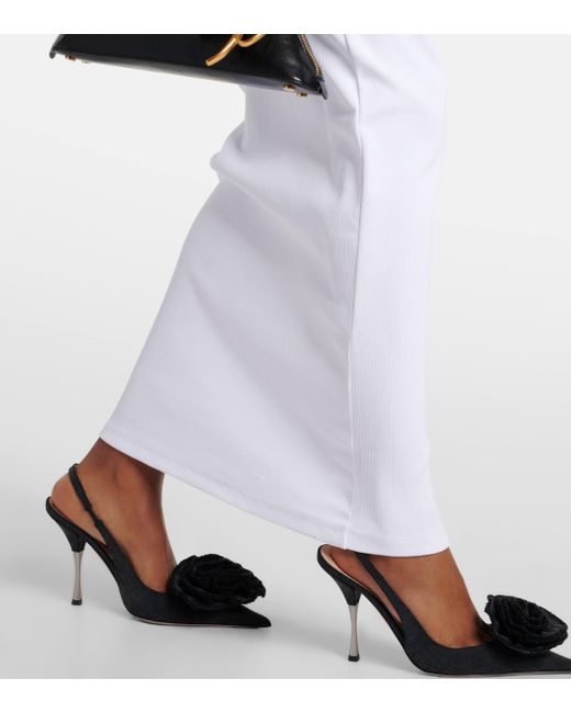 Blumarine White Cotton-blend Maxi Dress
