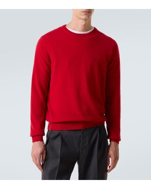 Rubinacci Red Cashmere Sweater for men