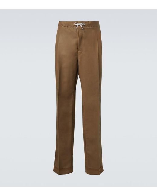 Maison Margiela Brown Mohair And Wool Straight Pants for men