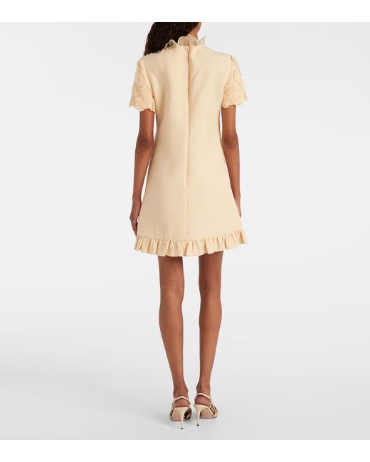 Valentino Natural Crepe Couture Embroidered Minidress