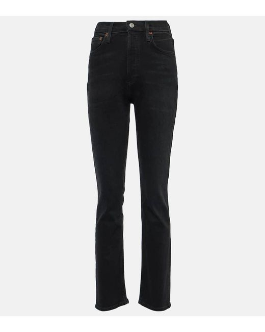 Jeans slim Freya de tiro alto Agolde de color Black