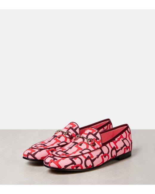 Gucci Red Jordaan Loafer, Fabric