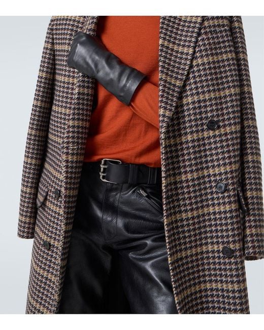 Saint Laurent Black Motorcycle Leather Belt for men