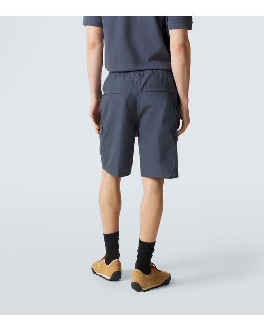 Stone Island Blue Ghost Cotton Canvas Cargo Shorts for men
