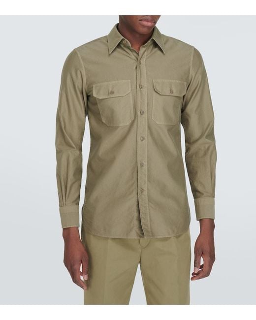 Tom Ford Green Cotton Shirt for men
