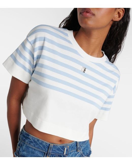 Givenchy Blue Cropped-Top aus Baumwolle
