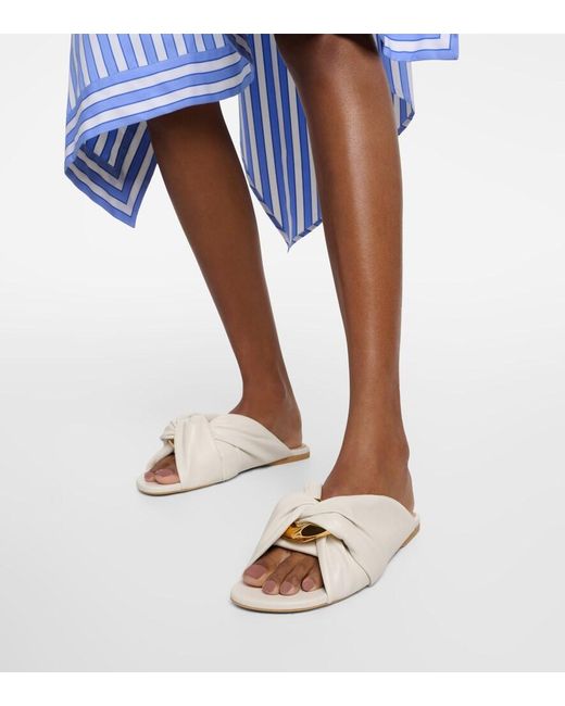 J.W. Anderson Natural Corner Leather Slides