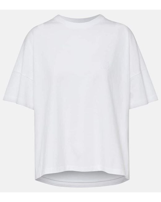 Camiseta de jersey de algodon con anagrama Loewe de color White