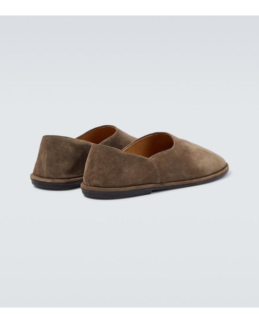 The Row Brown Canal Suede Flats for men