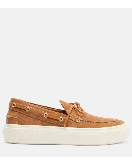Hogan Brown Suede Boat Shoes