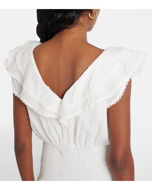 Poupette White Della Striped Cotton Minidress