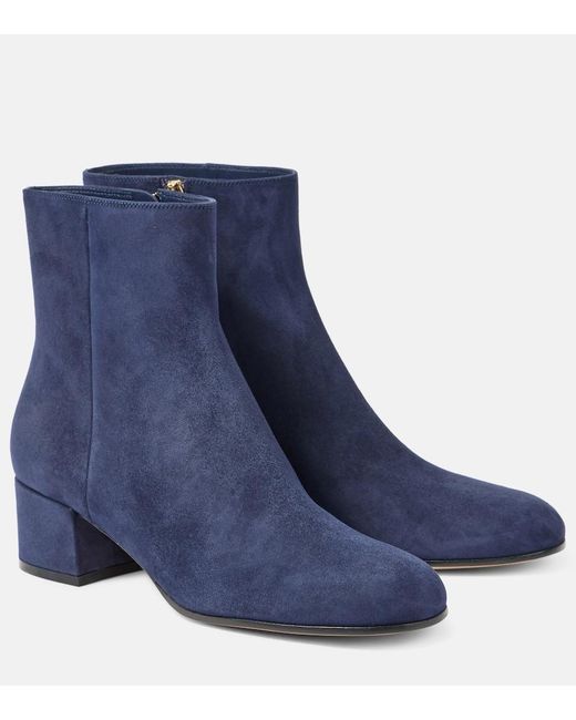 Gianvito Rossi Blue 45 Suede Ankle Boots